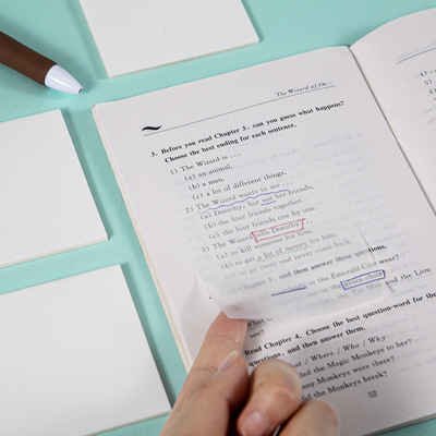 透明便利贴透视贴彩色pet创意N次贴荧光膜不遮盖索引贴|ru