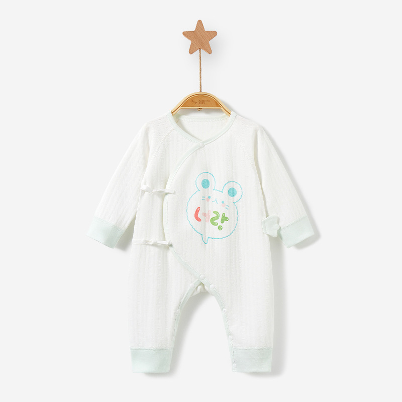 Ropa de recién nacido para primavera, otoño e invierno, pelele de algodón puro para principios de primavera, unisex, mono cálido para bebés.