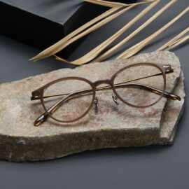 9808纯钛眼镜架男女款全框架钛架板材TR框眼镜可配度数近视眼镜架