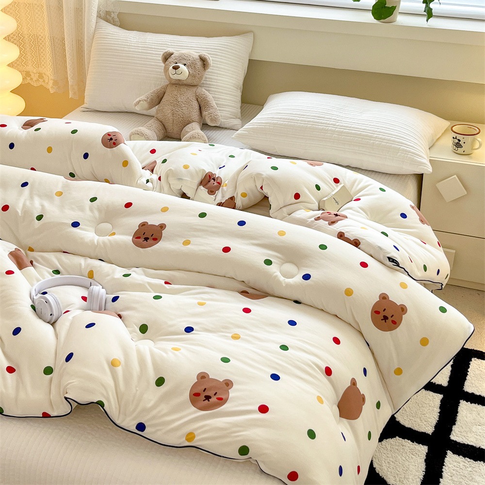 Edredón infantil de invierno, algodón de tejido de leche suave, 80% fibra antibacteriana, lavable y amigable con la piel