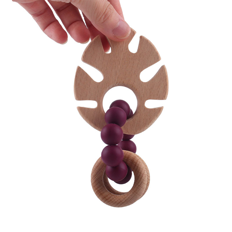 Bebé y bebé suministros niños mordedor pulsera mordedor palo de hoja de haya juguete Amazon Comercio exterior nueva pulsera de silicona