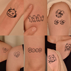Cartoon herbal tattoo stickers cute stickers wholesale ins Korean juice tattoo stickers long-lasting small fresh tattoo