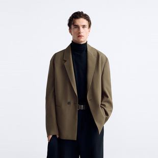 2024 Spring New Men's Double Breasted Business Casual Suit Loose Jacket 4158675   707