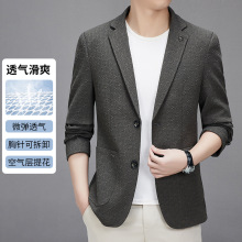 2025春秋西服男外套高端字母印花高级感轻奢西装百搭中年休闲单西