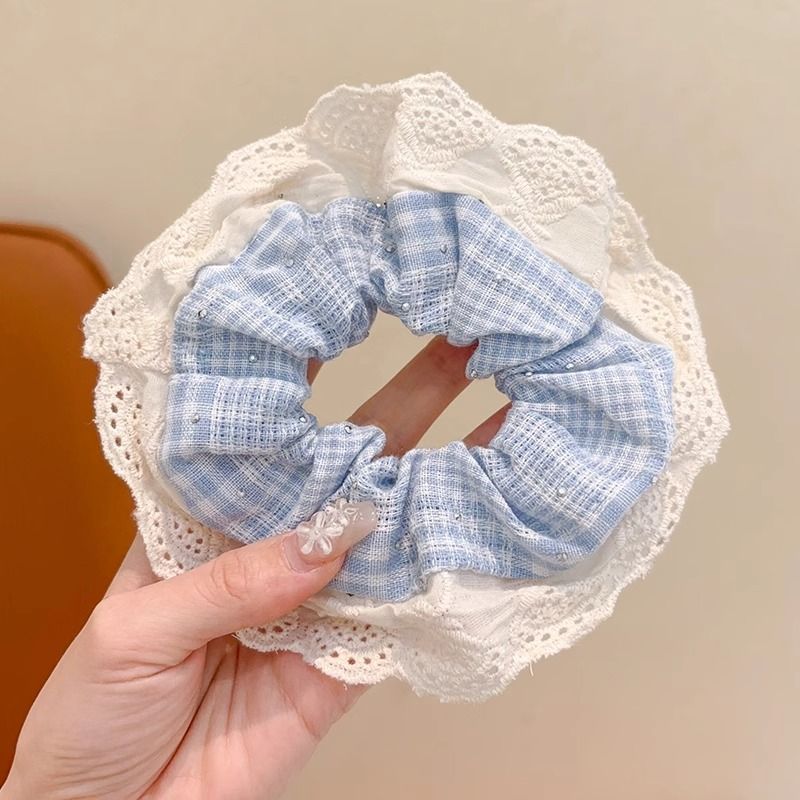 Anillo de cabello de intestino grande coreano para mujeres de alto nivel toallas cuadradas cuerdas de cabello de alta elasticidad y elásticas duraderas flojas flojas