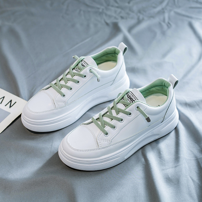 Thick bottom small white shoes women 2024 four seasons new leather casual women's shoes sports shoes women's side trade wholesale