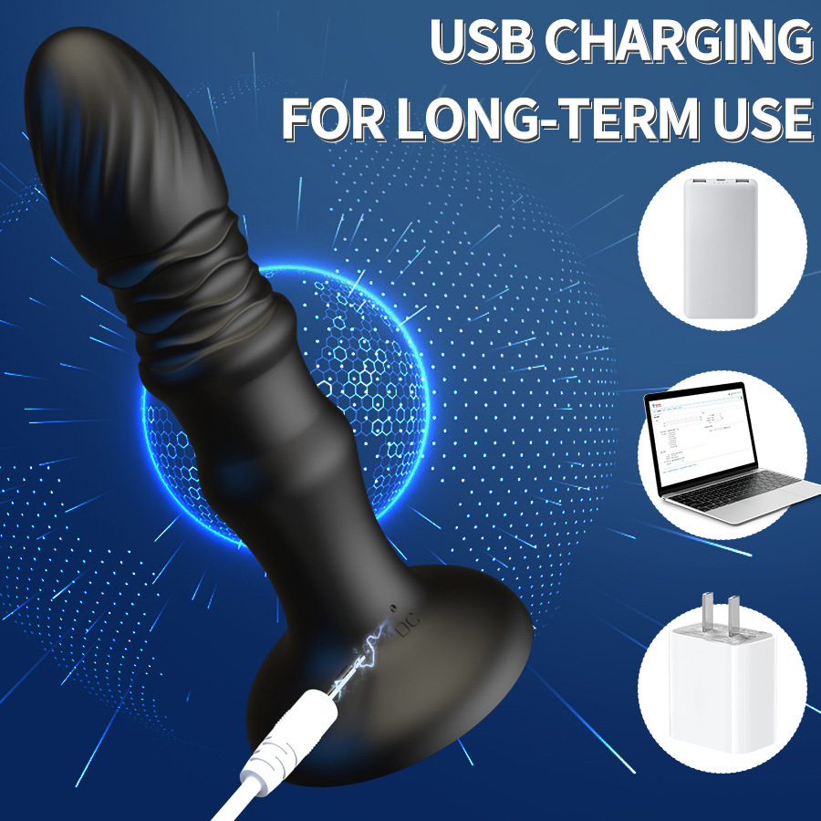 App-Controlled Retractable Silicone Prostate Massager with Vibrating Anal Beads — detail image 5