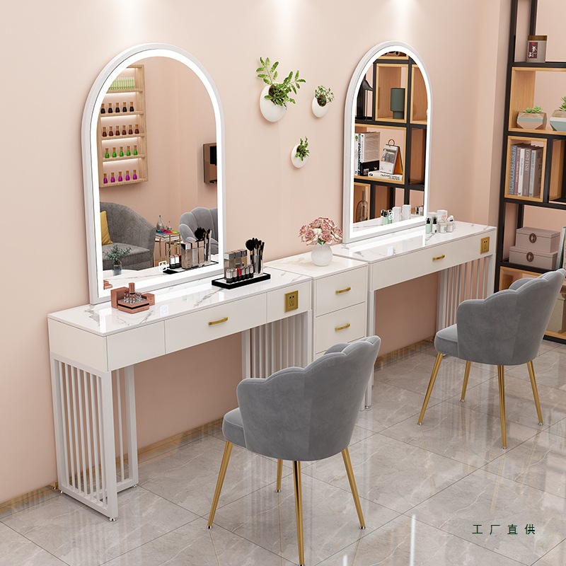 高级影楼化妆台带灯专业美容院婚纱店彩妆化妆师工作室专用梳妆台