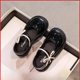 Girls' Leather shoes 2024 New Spring children's shoes black Chanel style princess shoes spring women's baby shoes soft bottom