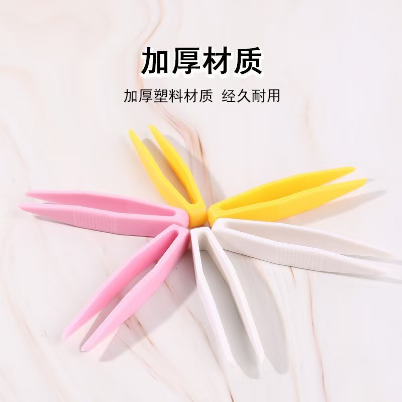 Fabricantes Goo tarjeta pinzas mano DIY diamante pintado manicura pinzas puntiagudo pequeño patata pinzas de plástico puede ser ordenado logo