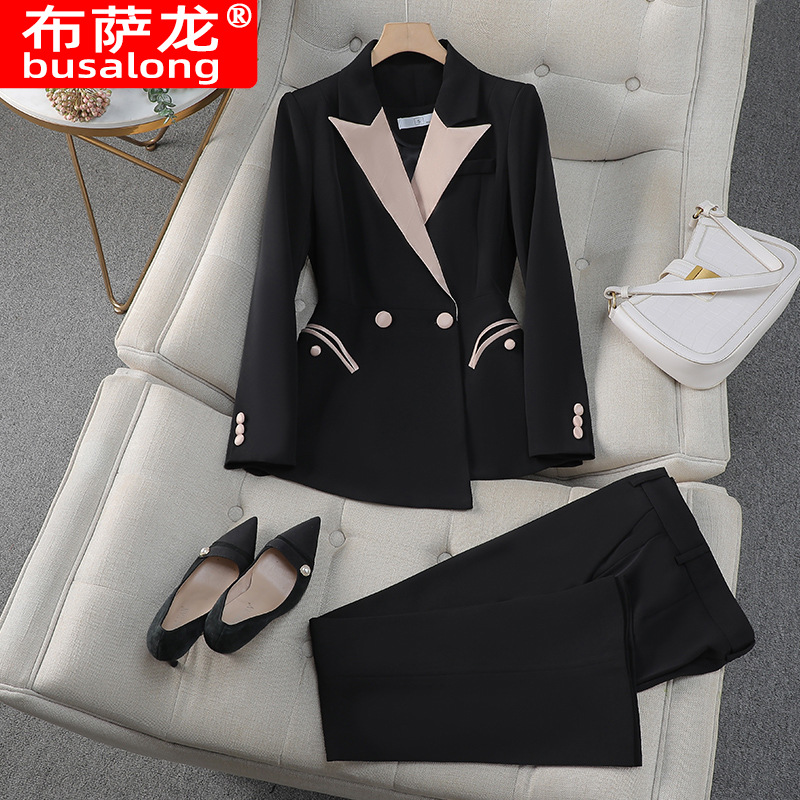 New Busalong Women's Long-Sleeved Professional Suit and Trousers Formal Work Suit 9663