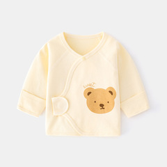 新生嬰兒半背衣純棉衣服四季卡通無骨護手上衣初生寶寶春秋和尚服