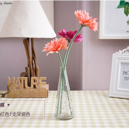 创意客厅摆件插花花瓶点点透明花瓶桌面绿植波点玻璃瓶假花