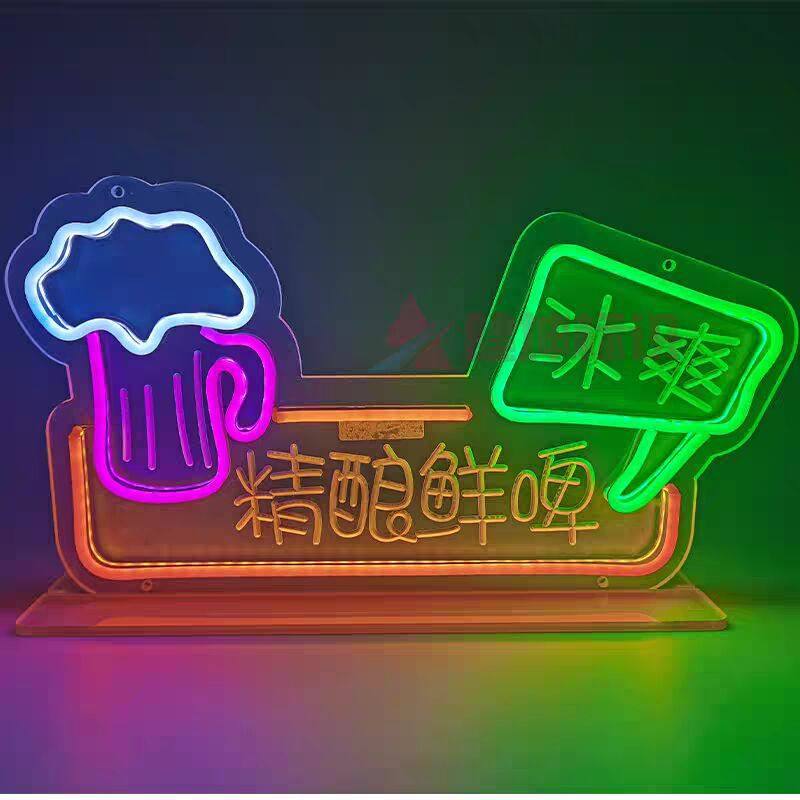 Lámpara de neón personalizada lámpara led cartel letras red fondo pared letrero decoración de mercado nocturno