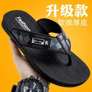 Casual Popular Beach Herringbone Lightweight Waterproof Microfiber Leather Flat Heel Summer Slippers Lightweight Non-Slip Multi-Wear Summer