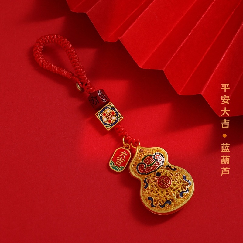 财神爷吞金兽一家三口四口古法金招财钥匙扣车钥匙链手机挂件挂饰|undefined