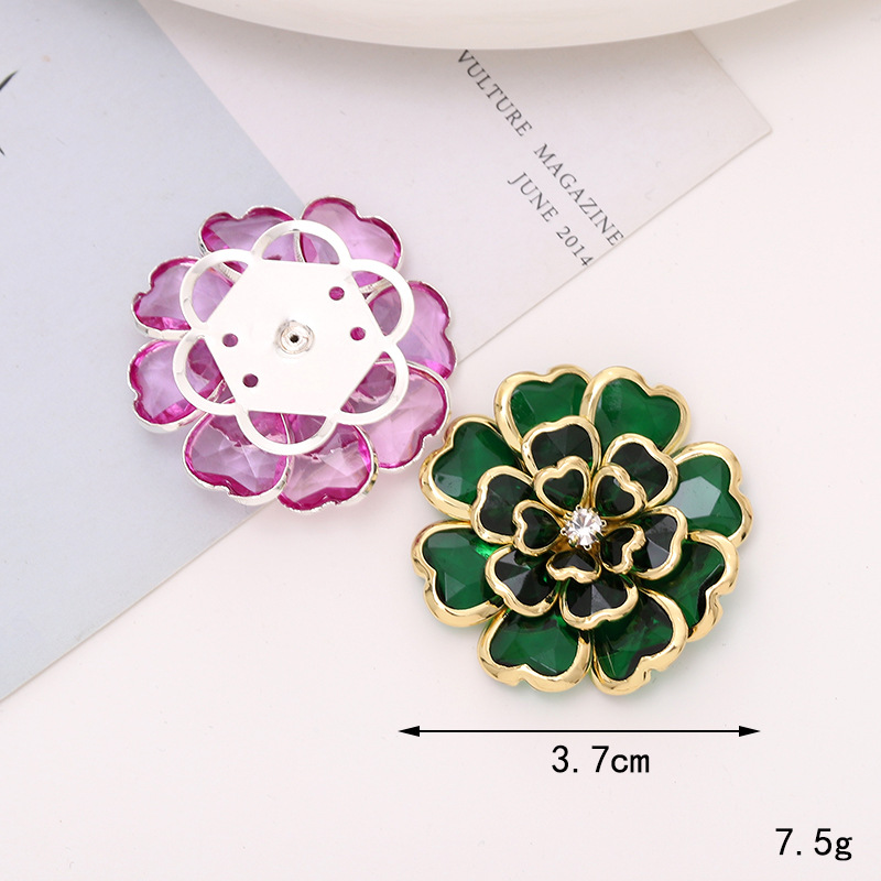 Nuevos accesorios acrílicos camellia accesorios materiales de diamante hechos a mano accesorios de ropa de alta calidad DIY joyas decoración