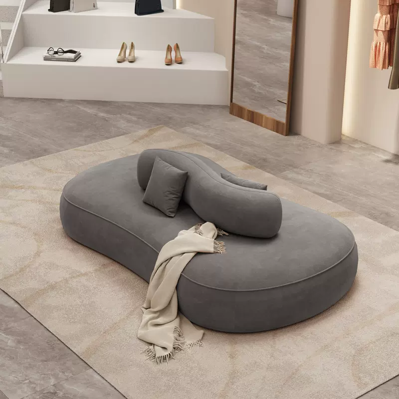 双面弧形布艺沙发影楼婚纱店小户型服装店现代简约美容院休息区