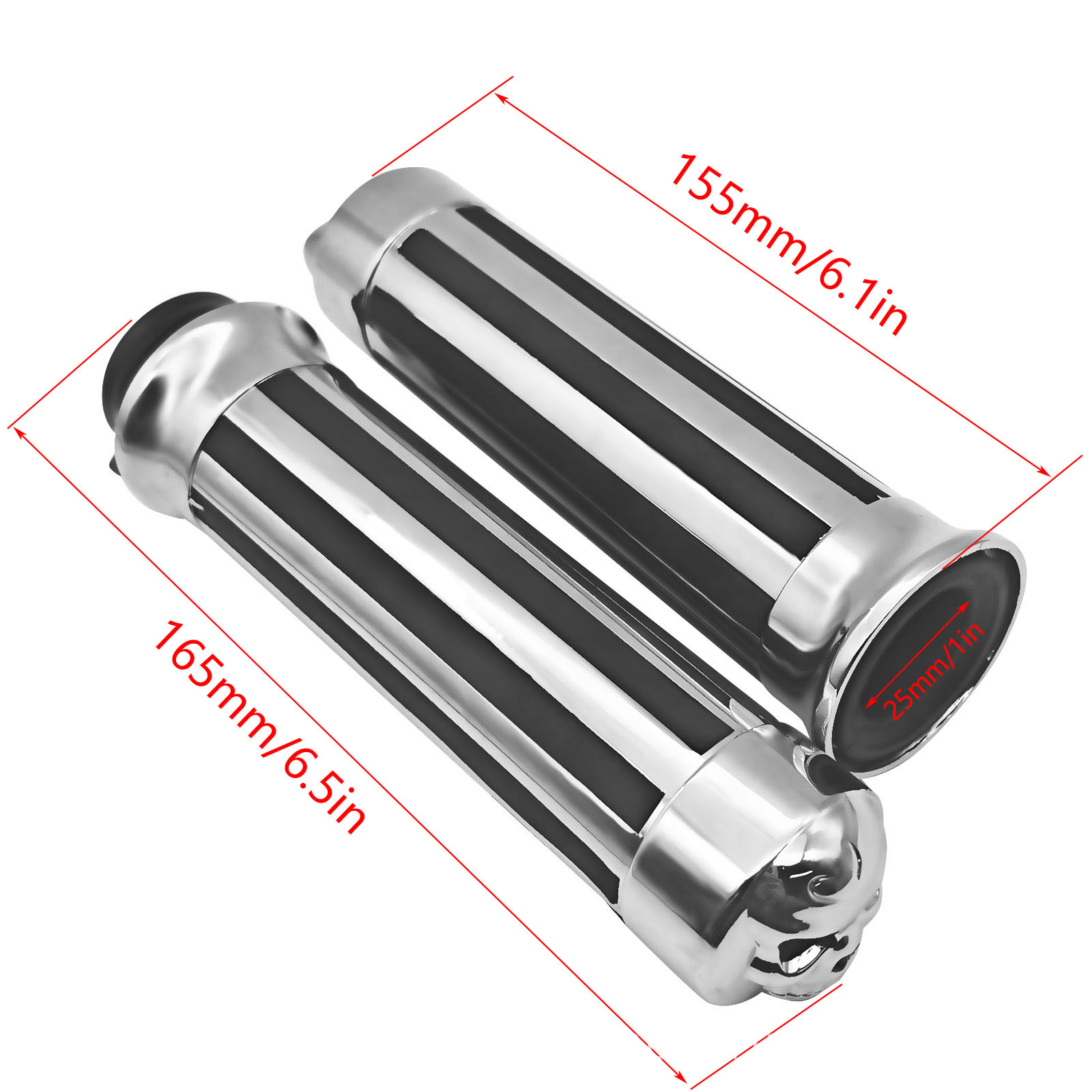 Harley Handlebar Motorcycle Handlebar Set Skull Metal Handlebar Grip Anti-Slip Universal