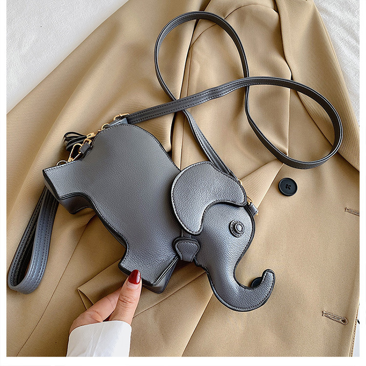 Women's Small Pu Leather Elephant Cute Zipper Crossbody Bag display picture 9
