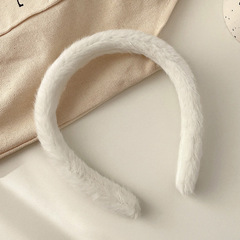 Korean Version Minimalist Solid Color Plush Headband Candy Color Wide Edge Sweet Headband Hair Clip Fashionable Versatile Hair Accessory