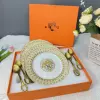 8" plate with spoon horse drawn cart