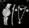 Watch, fashionable set, universal steel belt, earrings, necklace and bracelet, ring