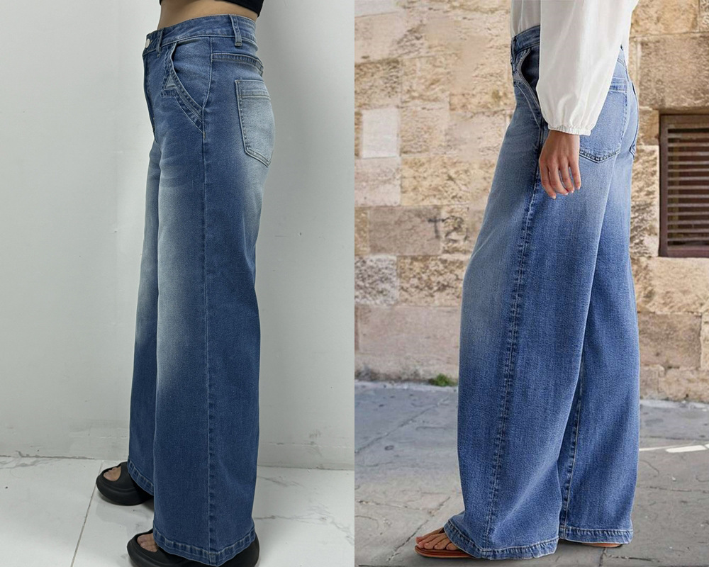 Jeans Pants Type Women's Daily Casual Solid Color Full Length Jeans