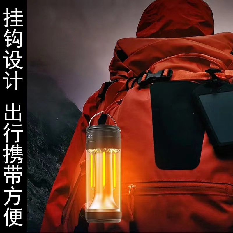 Lámpara de camping al aire libre de larga duración camping magnet tent light multifuncional advertencia de emergencia antorcha de carga impermeable