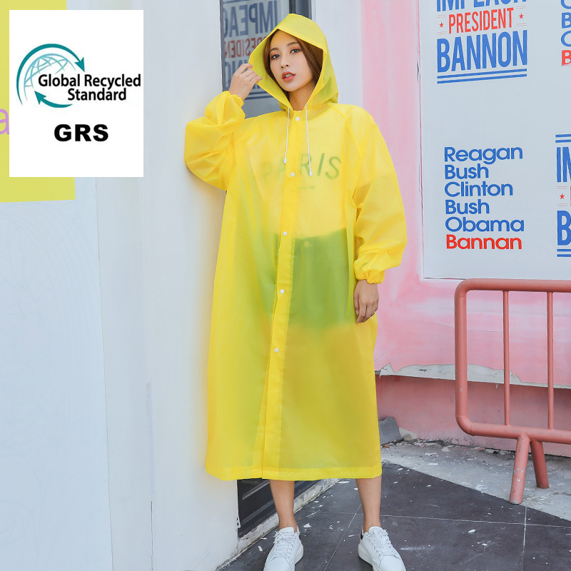 GRS认证雨衣GRS再生EVA雨披PEVA材质PE材料雨衣源头工厂生产厂家
