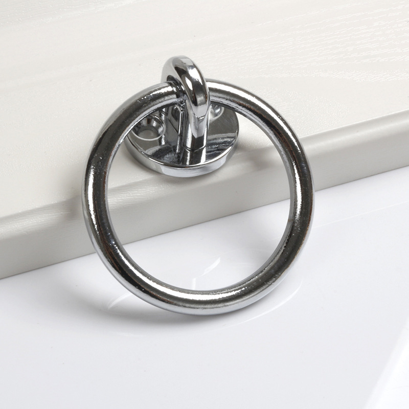 European zinc alloy base large pull ring circular ring large handle drawer wardrobe door handle furniture handle accessories