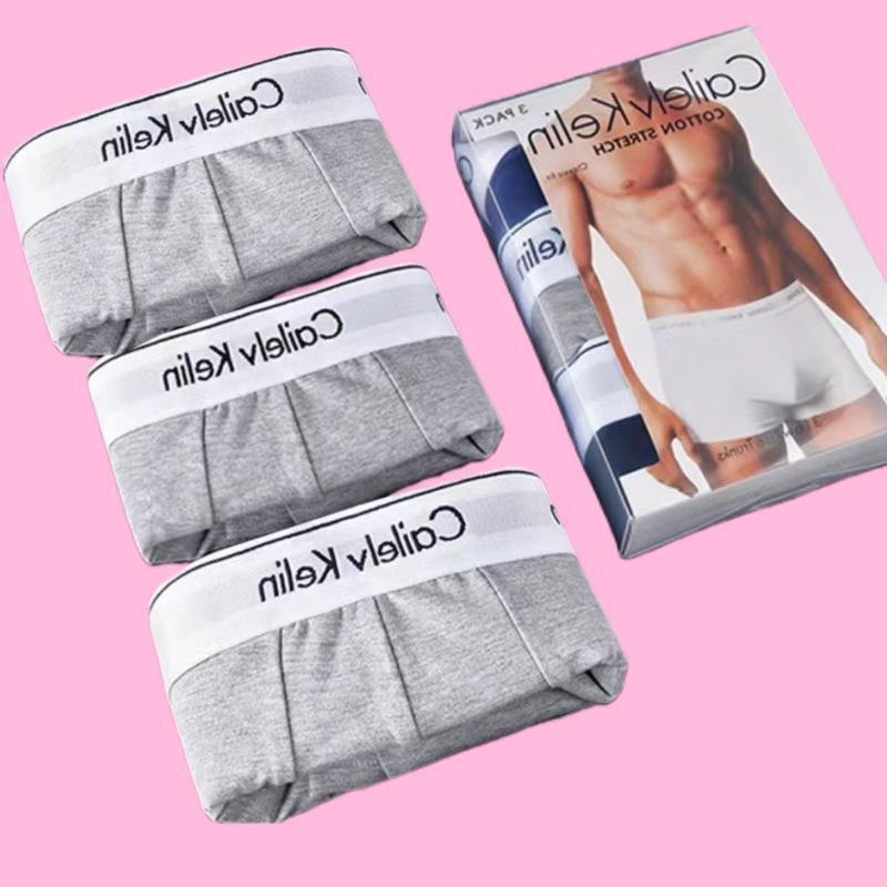 C marca de la versión correcta de algodón blanco de borde blanco de la juventud, caja de regalo de pantalones de hombre, tres explosivos