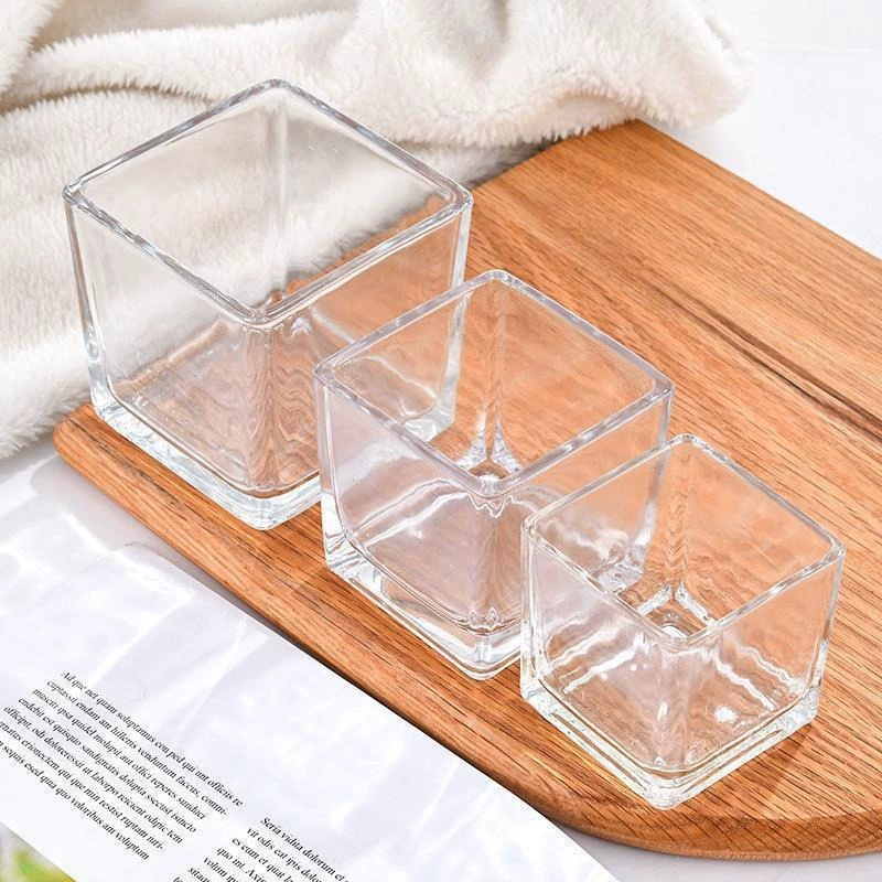 Candle, glass tea cup, square aromatherapy