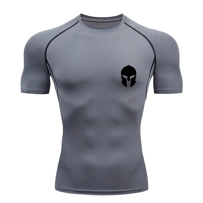 Summer Quick-Drying Sports Compression T-Shirt Men's 2D Fitness Running Jogging T-Shirt Jiu-Jitsu Top