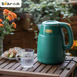 小熊电热水壶ZDH-Q15E1保温一体电烧水茶壶不锈钢大容量恒温绿色