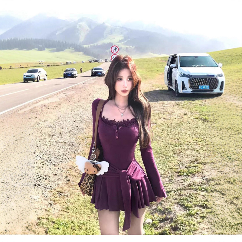 Street Hot Girl Suit Women's 2025 Summer New Sun Protection Jacket Sexy Camisole High Waist A-Line Dress