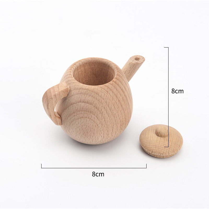 1-6 años de edad sin pintar de madera Casa de juego cocina juguetes de cocina tetera taza de té copa de vino juguetes Waldorf