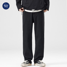 沐丘男装∣加绒加厚牛仔裤男潮牌美式大码垂感休闲宽松直筒阔腿裤