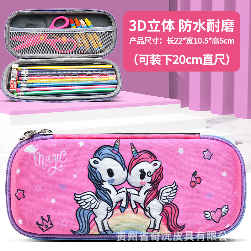 EVA papelería caja de lápices 3D tridimensional de doble capa de gran capacidad de dibujos animados niños estudiante impermeable resistente al desgaste LOGOTIPO conjunto Premio