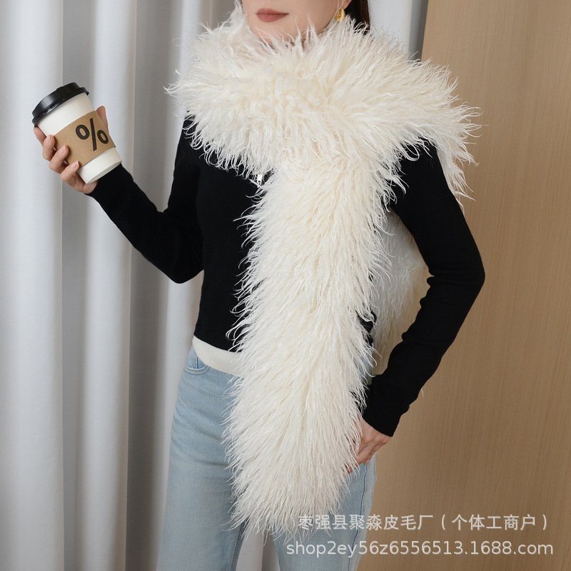 速卖通外贸跨境仿皮草披肩围脖冬季保暖仿滩羊毛毛领披肩皮草围巾