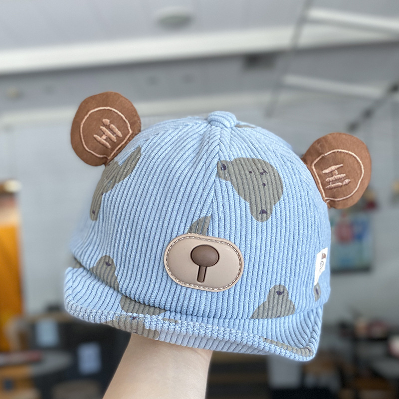 Sombrero para bebés otoño y invierno lindo gorra de lengua de superpeso para bebés a prueba de viento cálido con檐 suave gorra de béisbol para bebés otoño