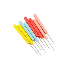PACK彩色塑料柄锥子千枚通手工缝纫工具钻孔锥子皮革尖头穿孔挑针