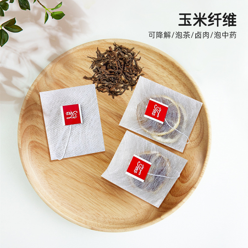 トウモロコシ繊維ヒートシール茶包袋食品級使い捨てラベル付き三角茶包空茶包茶葉ろ過袋|undefined