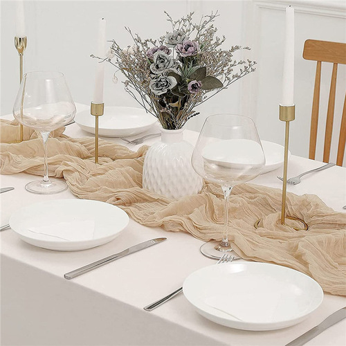 Best-selling pleated gauze table flags for rural wedding party dining table decorations holiday gifts table flags and table napkins