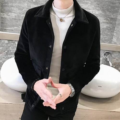 Men's Wool Coat Autumn/Winter British Style Thick Collar Trendy Versatile Korean Version Wool Jacket Short Spirit