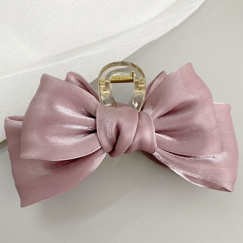 Double-Layer Mermaid Hair Claw Bow, Fabric Princess Crab Pin Hair Clip, 5 Colors