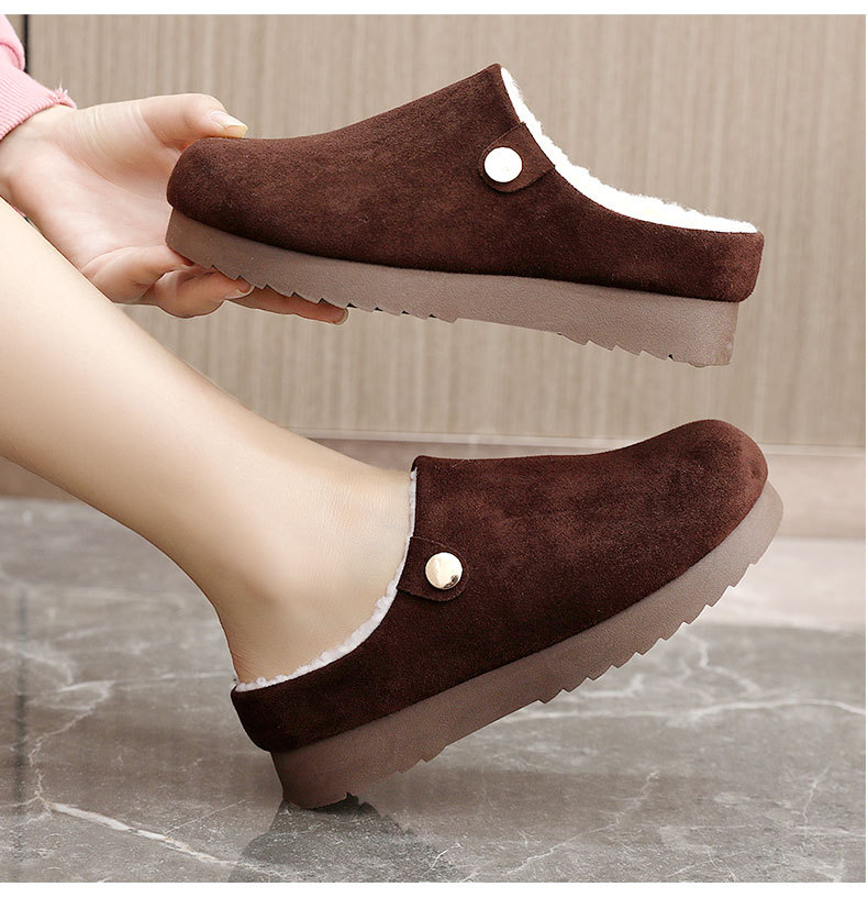 BR095 Uued 2024. aasta sügis- ja talve naiste ühevärvilised soojad puuvillased kingad Veet õhukese põhjaga, sise- ja sisetingimustes kasutamiseks, lihtsad vabaajajalatsid_voghion.com