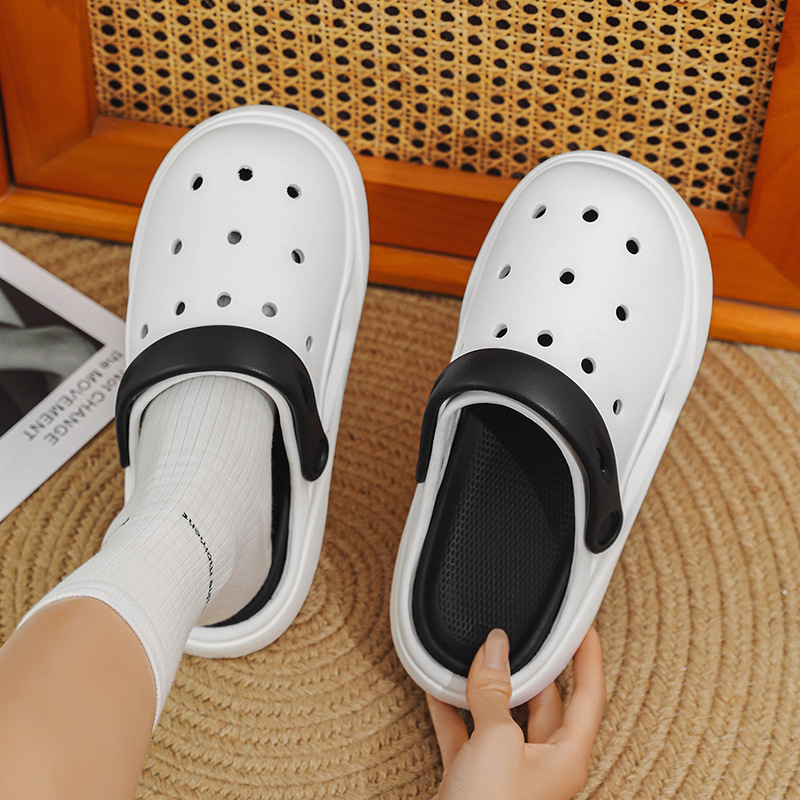 2025 verano nuevo estilo zapatos con agujeros color sólido simple casual suela suave resistente al desgaste pisando heces cómodas sandalias de playa para hombres y mujeres