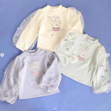 2024秋季女童独角兽水晶球泡泡袖卫衣