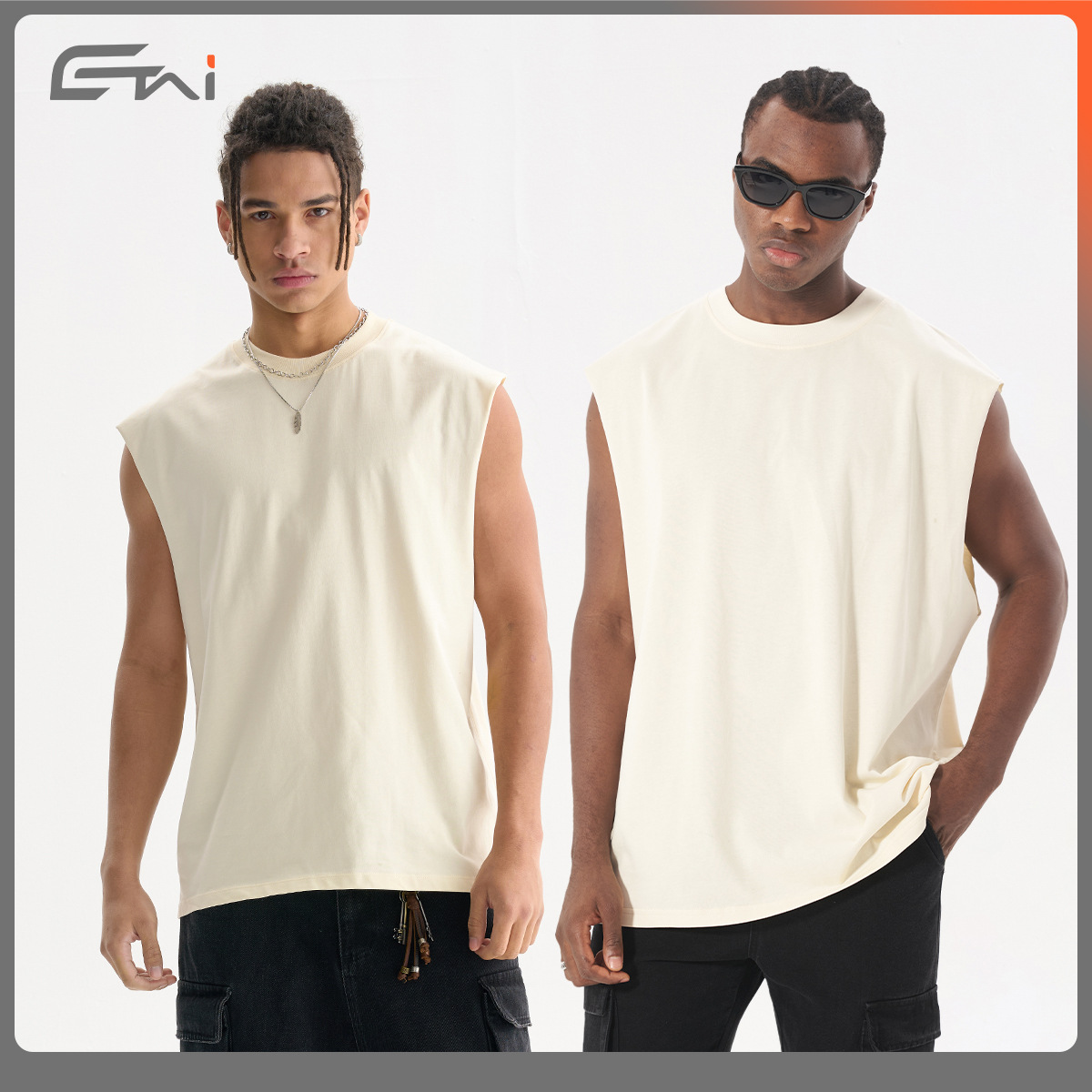 ETAI Hombre| Marca de moda casual hombre y mujer camiseta sin mangas hombre estilo deportivo de algodón blanco chaleco de color sólido hombre
